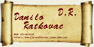 Danilo Ratkovac vizit kartica